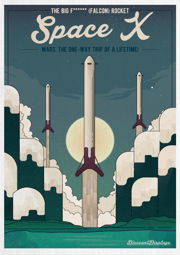 Retro posters spacex - Retro Advertising For Modern Technology - How Would It Look?